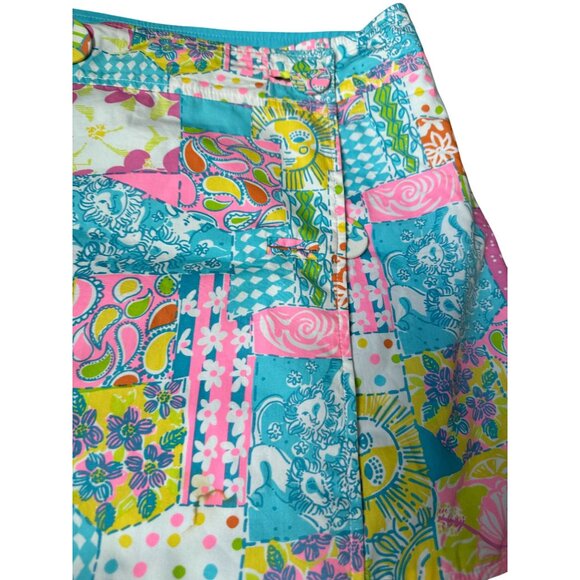 LILLY PULITZER Womens Multi Patchwork Reversible Skirt Sz 4 - Picture 2 of 11